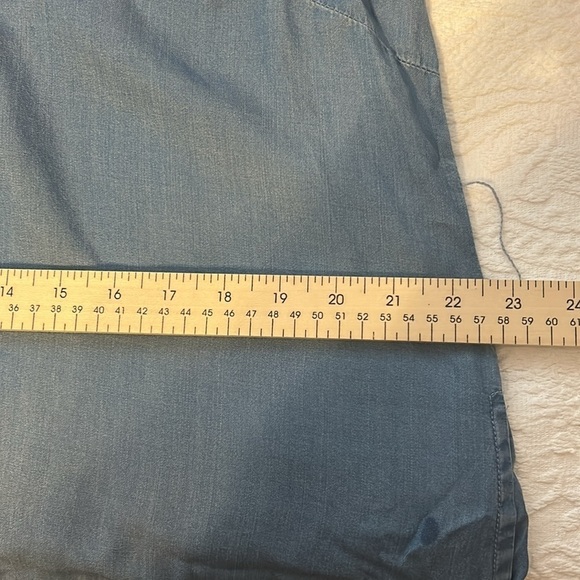 Chadwick’s blue Chambray dress, women’s plus size 14. Sleeveless and belted. - Picture 7 of 8